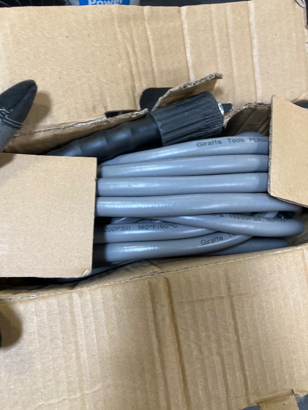 Photo 1 of Giraffe Tools Pressure Washer Hose 50FT X 1/4", 3200 PSI Pressure Washing Hose, Kink Resistant, Heavy Duty Power Washer Hose, M22 to 3/8" Quick Connect Couplers for Replacement, 7 Accessories