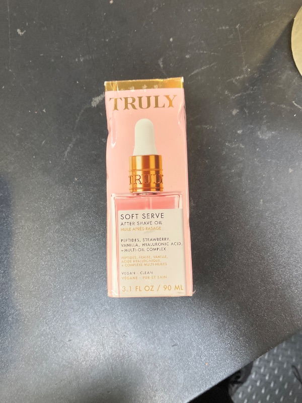 Photo 1 of Truly Beauty Soft Serve After Shave Oil | Hydrating Treatment for Ingrowns & Irritation | Peptides, Hyaluronic Acid & Strawberry Extract | Soothes & Smooths Skin | Strawberry Vanilla Scent (3.1 Fl Oz)