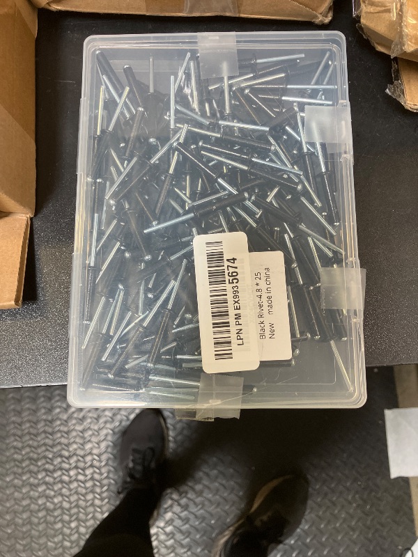 Photo 1 of ALLCLEAN 110 Pcs 3/16" x 1" Black Aluminum Blind Rivets,4.8 x 25mm Pop Rivets,Aluminum Grip and Steel Mandrel  
