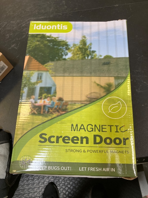 Photo 1 of Magnetic Screen Door - Fits Door Opening 36x96 in, Actual Screen Size 38x97 in, Hands Free Mesh Partition,Heavy Duty Screen Door Mesh Curtain Keeps Bugs Out, Frame Hook & Loop, Pet and Kid Friendly