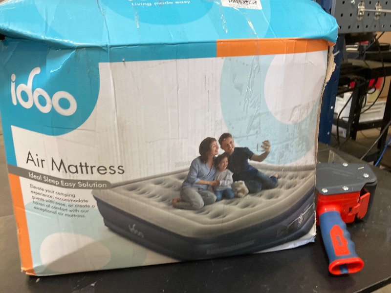 Photo 1 of iDOO Queen Air Mattress with Built in Pump, 18 Raised Comfort Inflatable Blow up Mattress, Upgraded Four Chamber Portable Air Bed for Camping, Guests and Home, Colchon Inflable, 650 lbs Max