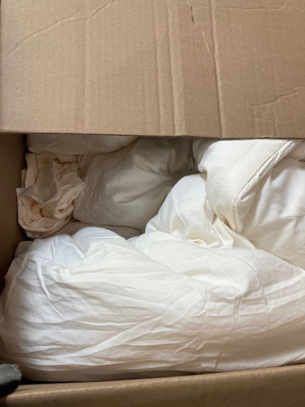 Photo 1 of WRENSONGE Queen Comforter Set - 7 Pieces White Soft Bed in a Bag Queen with Fitted Sheet, Flat Sheet, 2 Pillow Shams, and 2 Pillowcases- Warm Bedding Sets for All Season