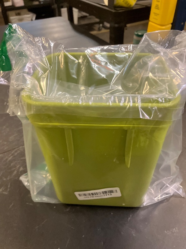 Photo 1 of LALASTAR Food Waste Basket Bin for Kitchen, Small Countertop Compost Bin with Lid, Odor-Free Food Scrap Container, Wall Mounted Garbage Can, 3L/0.8 Gal, Green