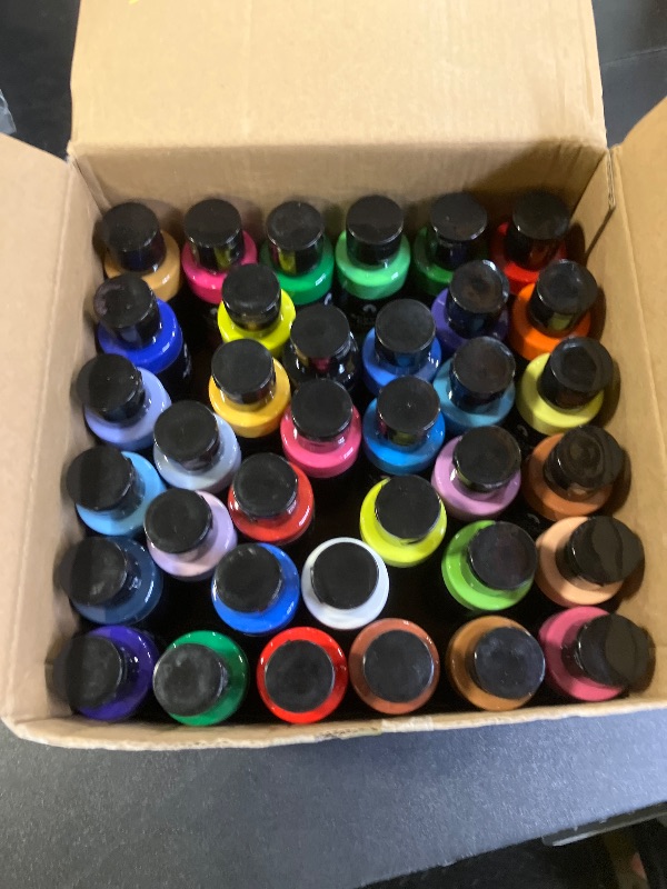 Photo 1 of 52 Pcs Acrylic Paint Set - 36 Colors (2oz/60ml) with 12 Brushes, 2 Knives & Palette - Rich Pigments for Adults, Kids, Artists & Beginners - Painting on Halloween Pumpkin Canvas Ceramic Rock Wood
