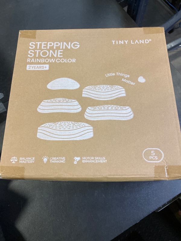 Photo 1 of Tiny Land Stepping Stones for Kids, 5pcs Non-Slip Toddler Stepping Stones, Sensory Stepping Stones for Promoting Toddler's Balance & Coordination Skills, Stepping Stones for Toddlers 3-5, Iridescent