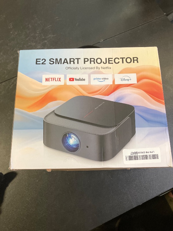 Photo 1 of [2025 Netflix-Licensed | 386+ Built-in Apps] DBPOWER E2 Smart Projector with WiFi and Bluetooth, Mini Projector 4K Support with Netflix, Youtube, Disney+, Hulu, Max, Crunchyroll w Portable Case