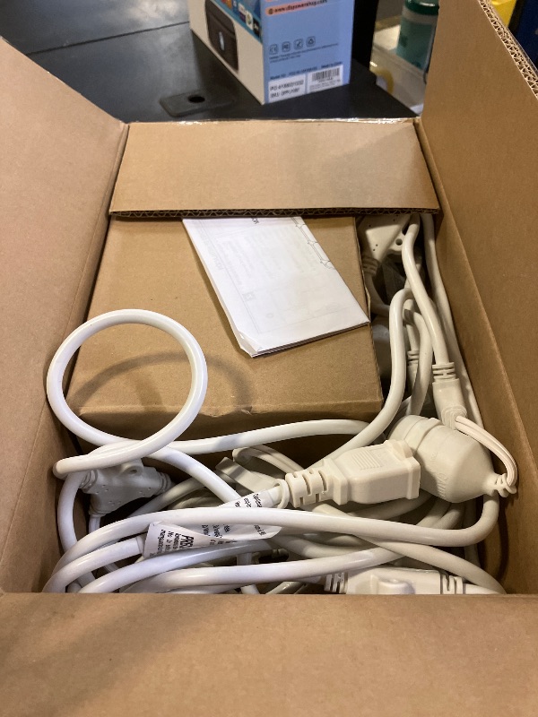 Photo 1 of NIOSTA Outdoor String Lights, LED 24FT White Cord 12 Hanging S14 Bulbs,2200K