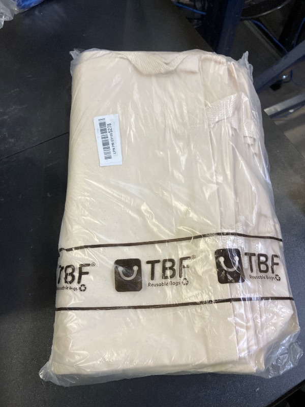 Photo 1 of Blank Bulk Canvas Tote Bags Wholesale Organic, Natural Color Plain Bags for Decorating, Heat Transfer, Printing, DIY, Crafts (12 Bags)