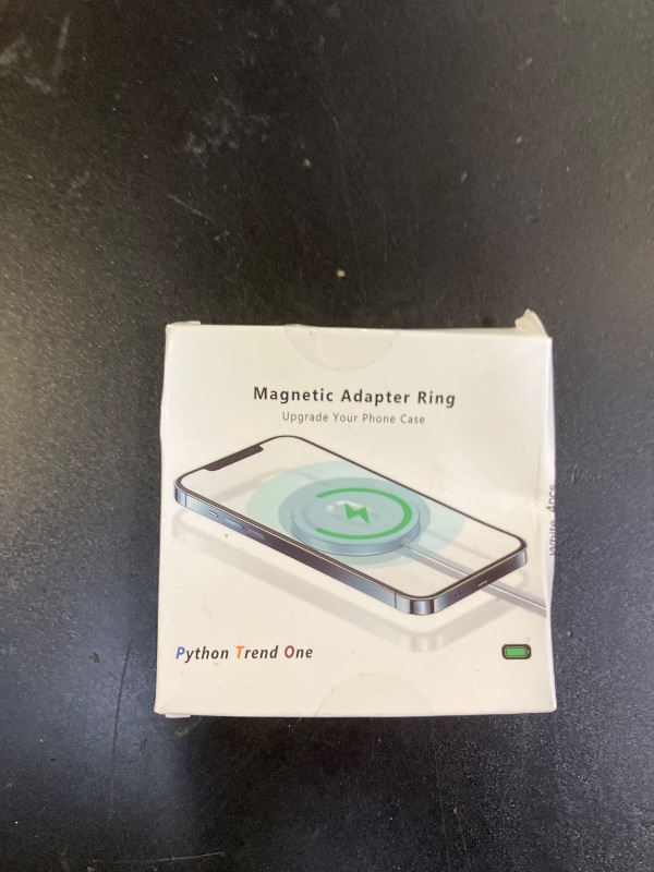 Photo 1 of Python Trend One Metal Ring Compatible with MagSafe Sticker Designed for iPhone 12~17, Circle Magnetic Magnet Adapter Rings for Phone Case (White)