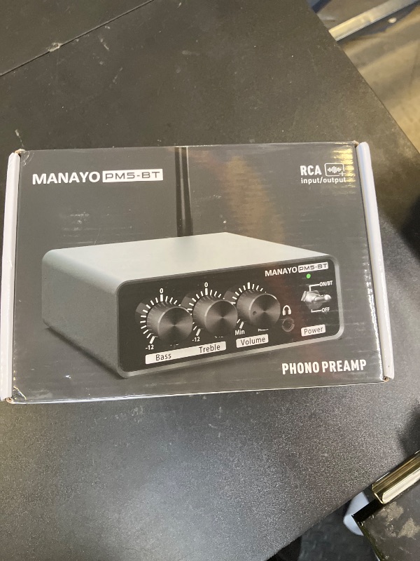 Photo 1 of MANAYO Bluetooth Phono Turntable Preamp, Phonograph Preamplifier with RCA Input, RCA/Bluetooth Output, Phono Preamp for Vinyl Record Player with Phono and Line Level Output Switch Audio Receiver