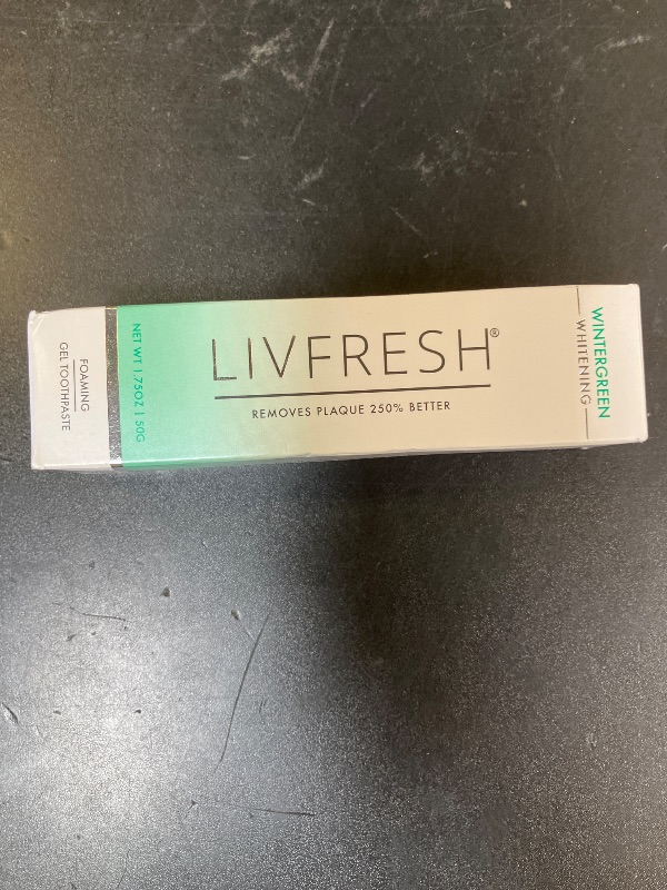 Photo 1 of LIVFRESH Toothpaste Gel, Clinically Proven to Remove Plaque 250% Better, Improves Gum Health 190% Better, Prevents & Reduces Tartar, Freshens Breath, SLS Free Dental Gel, Wintergreen