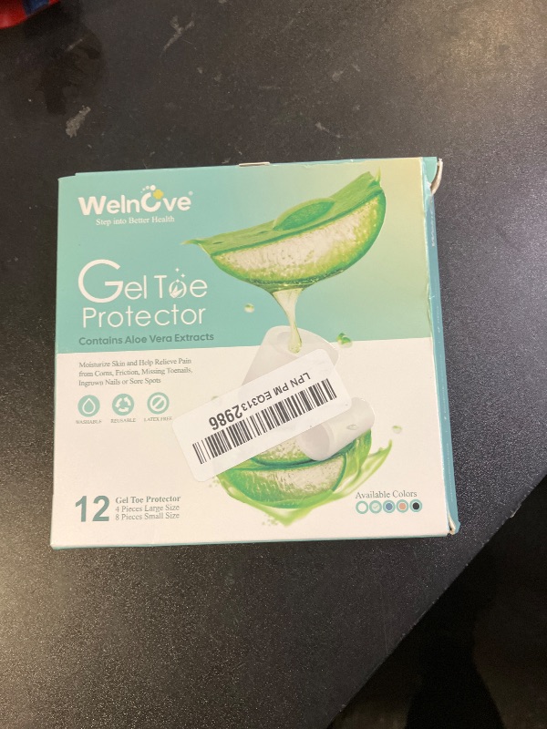 Photo 1 of Welnove Toe Protectors – 12-Pack Aloe Vera Extract Infused Silicone Toe Sleeve Toe Covers for Hammer Toes, Corns, Calluses, Blisters – Soft Gel Protector Toe Cushions for Pain Relief (Multi-Size)