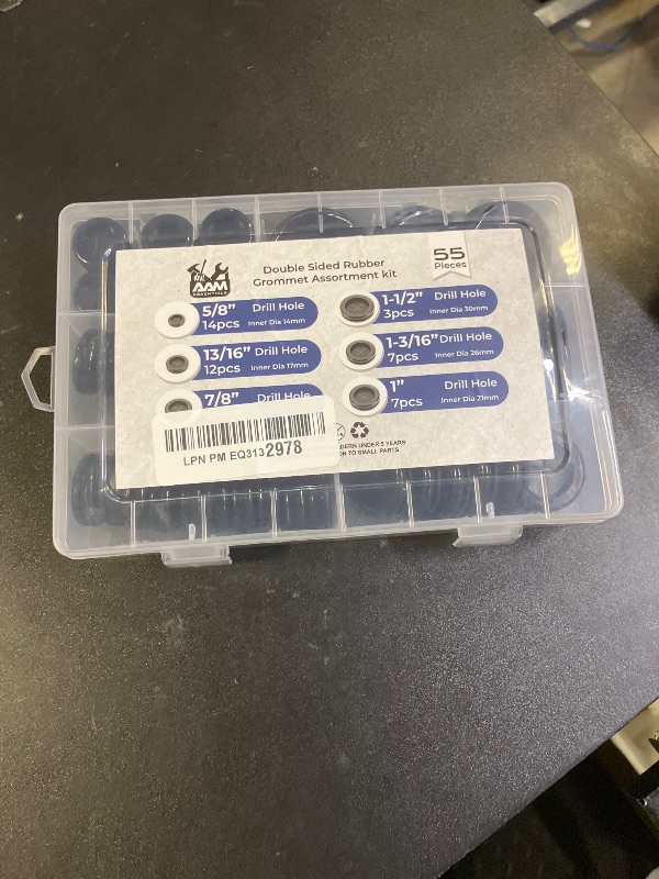 Photo 1 of 55Pcs Rubber Grommets kit, Firewall Hole Plugs in 6 Assorted Sizes 5/8",13/16",7/8",1",1-3/16",1-1/2"- Round Rubber Grommets for Wiring & Waterproof Wire Grommet kit - Ideal Wire Protection Solution