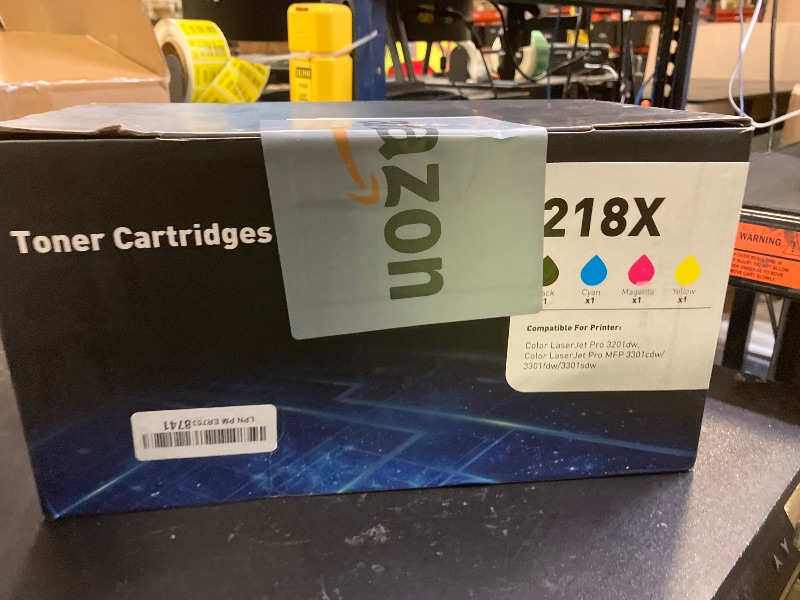 Photo 1 of 218X Toner Cartridges 4 Pack High Yield 3201dw MFP 3301fdw Toner Compatible for HP 218X 218A Set for HP Color Laserjet Pro 3201dw MFP 3301fdw 3301sdw 3301cdw Printer(Black/Cyan/Yellow/Magenta)