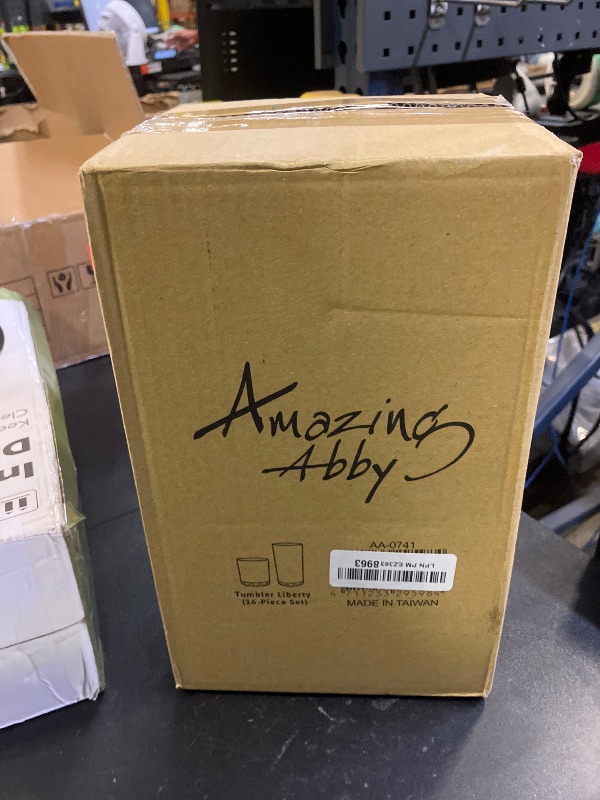 Photo 1 of Amazing Abby - Liberty - 12-Ounce and 16-Ounce Plastic Tumblers (Set of 16), Plastic Drinking Glasses, All-Clear Reusable Plastic Cups, BPA-Free, Shatter-Proof, Dishwasher-Safe