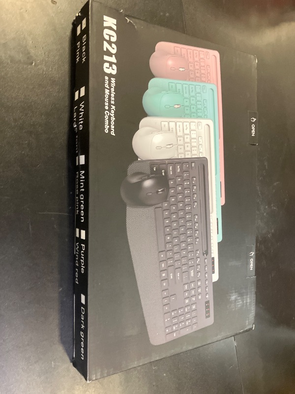 Photo 1 of Wireless Keyboard and Mouse Combo - Full-Sized Ergonomic Keyboard with Wrist Rest, Phone Holder, Sleep Mode, Silent 2.4GHz Cordless Keyboard Mouse Combo for Computer, Laptop, PC, Mac, Windows -Trueque