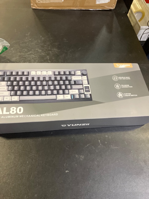 Photo 1 of YUNZII AL80 Wireless Mechanical Keyboard,Full Aluminum CNC, Smart LCD Display,Hot Swappable Gasket Mount 75% Layout with Knob,BT/2.4G/USB-C,QMK/VIA Support for Win/Mac (Black, Gateron Zero Switch)