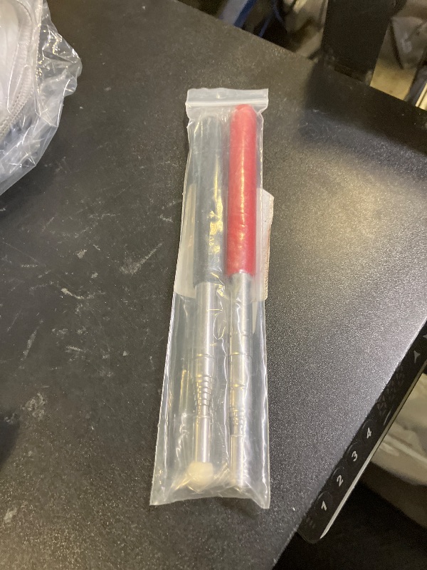 Photo 1 of 2 PcsTelescopic Teachers Pointer Stick, Extendable Teaching Pointer, Whiteboard Pointer with Felt Head for Teachers, Guides, Coach, Extends to 39''?Red and Black?