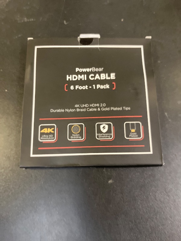 Photo 1 of PowerBear 4K HDMI Cable 6 ft | High Speed, Braided Nylon & Gold Connectors, 4K @ 60Hz, Ultra HD, 2K, 1080P, ARC & CL3 Rated | for Laptop, Monitor, PS5, PS4, Xbox One, Fire TV, Apple TV & More