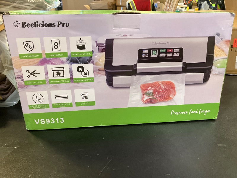 Photo 1 of 95kPa Vacuum Sealer Machine with AquaLock Technology, for Moist Seals, 2X Seal & 130W, Fully Automatic Food Sealer, Built-In Cutter, Bag Storage & Hose, Precision Sealing, 2 Bag Rolls,Stainless Steel