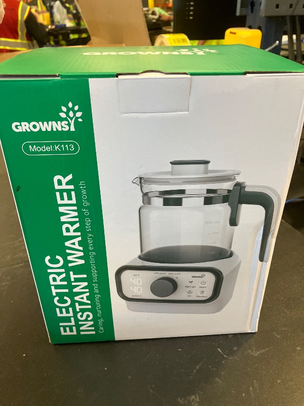 Photo 1 of GROWNSY Baby Instant Warmer, Glass Water Boiler with Accurate Temperature Control for Formula, Coffee and Tea, 1.3 Liter Electric Kettle with LCD Display and Timer