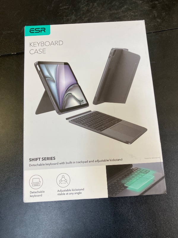 Photo 1 of ESR for iPad Pro 11" (M4) 2024 Case with Keyboard, Magnetic Detachable Keyboard, Portrait/Landscape Modes, Large Click-Anywhere Trackpad, Backlit Keys, Shift Series, Dark Gray