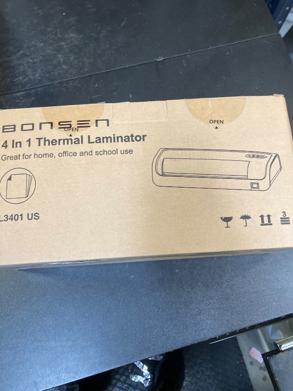 Photo 1 of BONSEN A4 Laminator Machine, 9.33-Inch Thermal Laminator with Never Jam Technology, 100 Laminating Sheets, Laminates Photos Cards Documents, 4-in-1 Personal Laminators for Teachers Home Office School