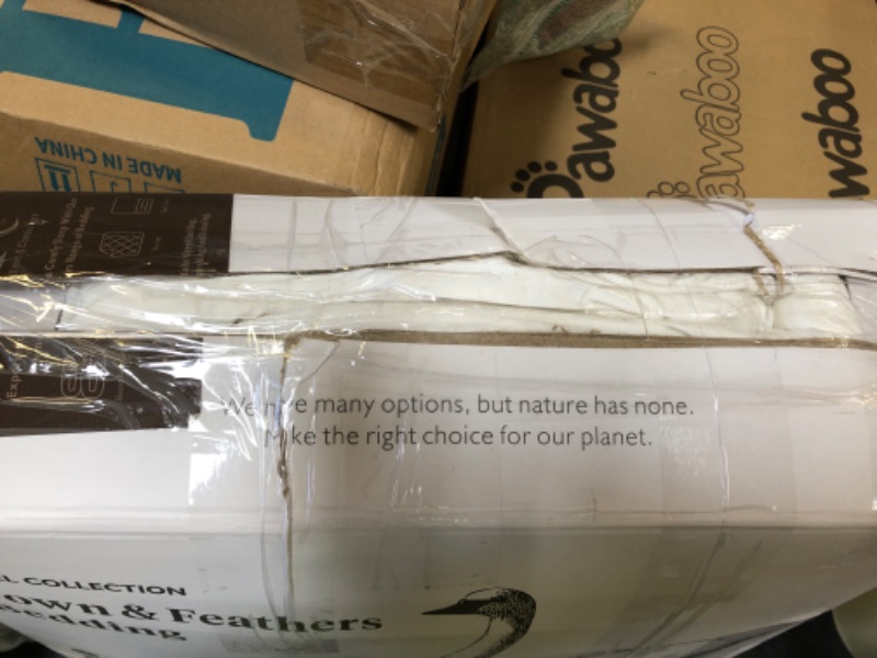 Photo 1 of BPC Organic Feather Down Comforter King Size, Fluffy Duvet Insert for All-Season with 100% Cotton Cover and Puffy Feather Down Filling, Ivory White, 106x90 Inches