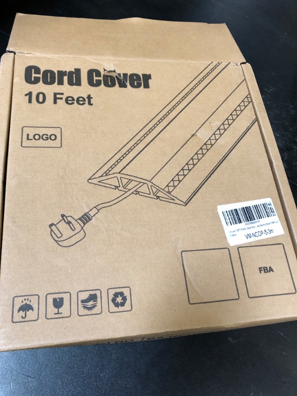 Photo 1 of Vilmon 10FT Floor Cord Cover, Heavy Duty PVC Floor Cable Cover,Wire Cover to Protect Wire Prevent Cable Trips for Home Office,Cavity Size 0.94" by0.4