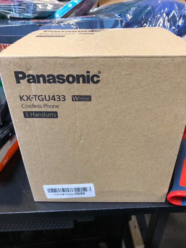 Photo 1 of Panasonic Cordless Phone, Easy to Use with Large Display and Big Buttons, Flashing Favorites Key, Built in Flashlight, Call Block, Volume Boost, Talking Caller ID, 2 Cordless Handsets - KX-TGU433W