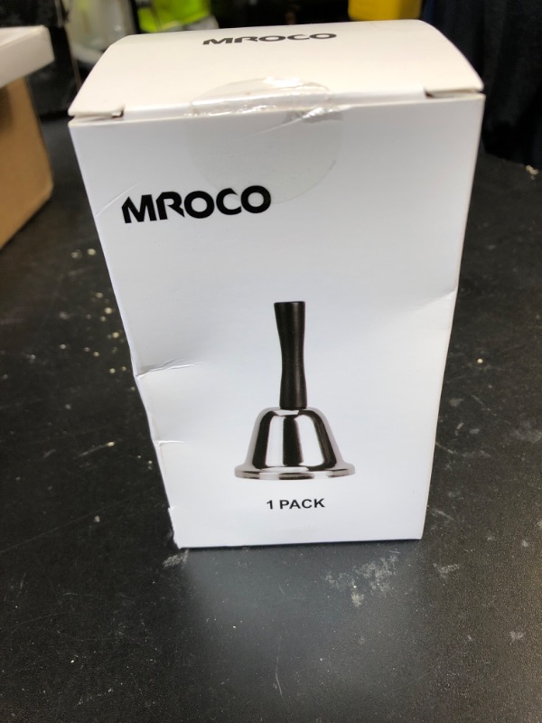 Photo 1 of MROCO Loud Hand Bell, Silver Steel Hand Bells for Adults, Dinner Bells for Inside Classroom Bell, for Food Line, Alarm, Jingles, Ringing