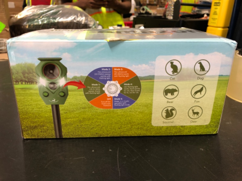 Photo 1 of Solar-Powered Ultrasonic Animal Repellent with Motion Sensor, Waterproof Deer Repellent Device with LED Flashing Lights, Perfect for Outdoor Yards, Effective to Repel Deer, Coyotes, Raccoons, and Cats