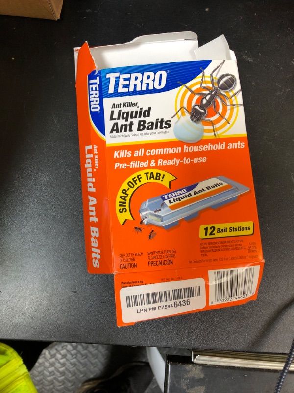 Photo 1 of TERRO Ant Killer Bait Stations T300B - Liquid Bait to Eliminate Ants - Bait System - 12 Count Stations for Effective Indoor Ant Control