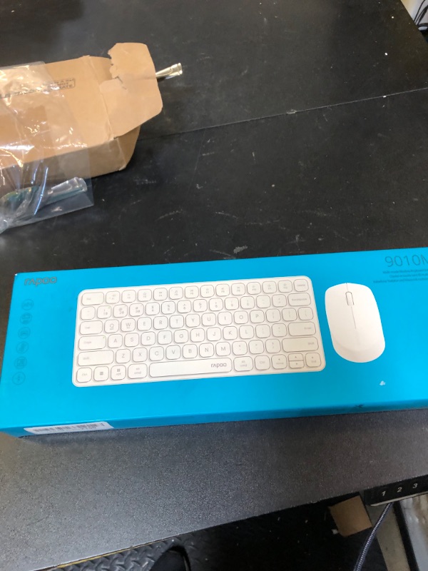 Photo 1 of Rapoo 9010M Multi-Device Keyboard and Mouse Combo, 2.4GHz/Bluetooth 5.0/4.0 Wireless Keyboard & Mouse Set for Windows/Mac/Linux/Chrome, Support 4 Devices, Low-Profile Silent Click, Battery Powered