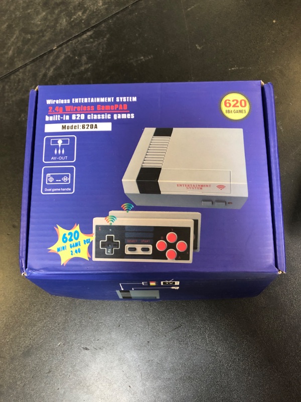 Photo 1 of Classic Mini Retro Game Console Built-in 620 Classic Video Games,AV Output and Dual Wireles Game Controllers.AV Output 8-Bit Game System for TV. (Grey - Black)