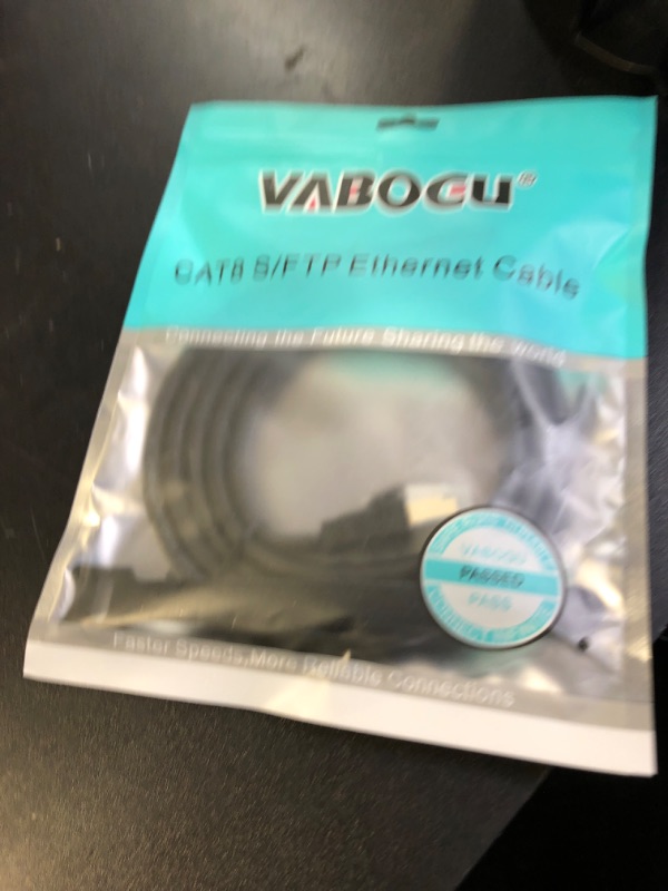 Photo 1 of Vabogu Cat 8 Ethernet Cable, 5ft Heavy Duty High Speed Internet Network Cable, 26AWG, 2000MHz 40Gbps with Gold Plated RJ45 Connectors, Shielded for Indoor & Outdoor Use