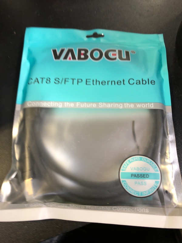 Photo 1 of Vabogu Cat 8 Ethernet Cable, 5ft Heavy Duty High Speed Internet Network Cable, 26AWG, 2000MHz 40Gbps with Gold Plated RJ45 Connectors, Shielded for Indoor & Outdoor Use