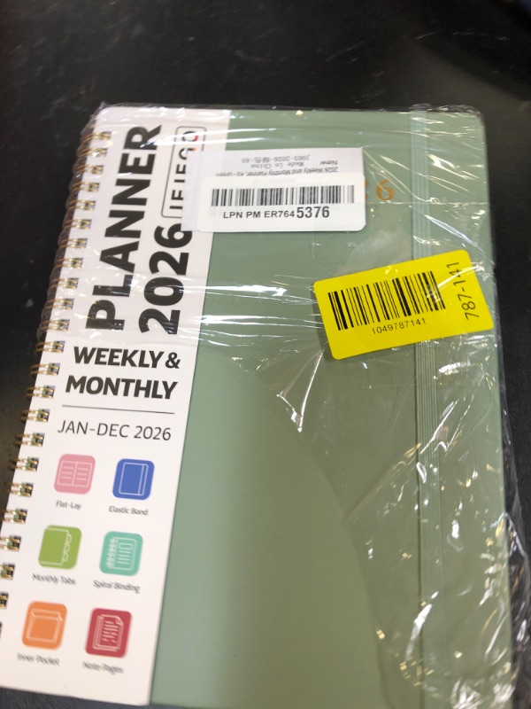 Photo 1 of 2026 Planner, Weekly and Monthly Calendar Planner Book, January 2026 - December 2026, Hardcover Spiral Planner with Monthly Tabs, Notes Pages, Perfect for Women & Men, A5 (6.4" x 8.5") - Green