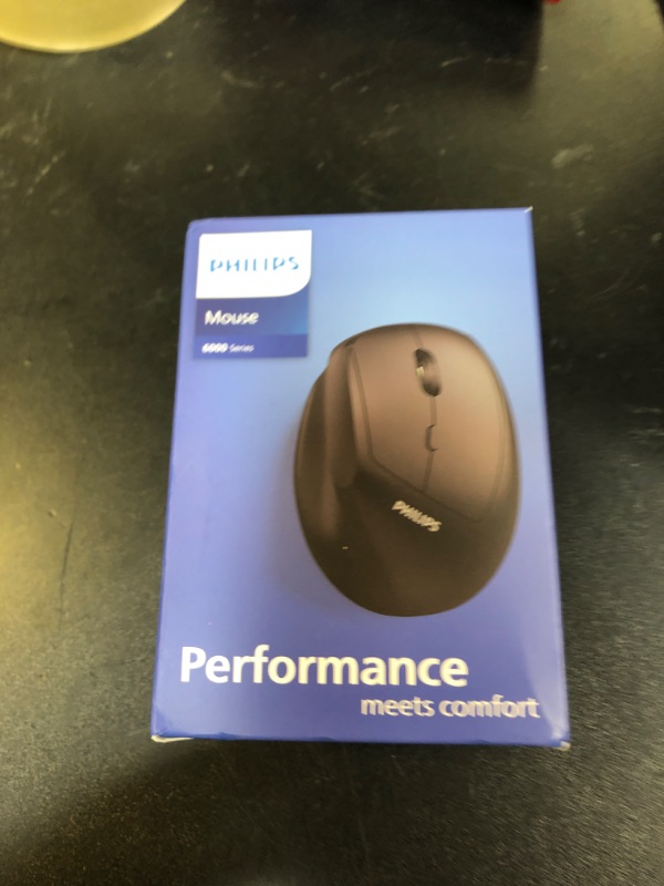 Photo 1 of PHILIPS Ergonomic Mouse - Vertical Mouse with 800/1200/1600 Adjustable DPI, 6 Silent Buttons Design for S/M Hands, Auto Power Saving,Light Weight, 2.4GHz Wireless Mouse for Laptop, Desktop, PC-Black