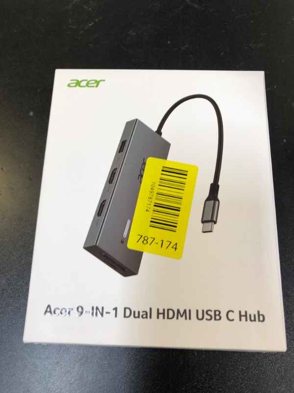 Photo 1 of Acer USB C Docking Station Dual Monitor with 2 HDMI, 9-in-1 Laptop Docking Station with 4K@60Hz HDMI, USB A&C 3.0, SD/Micro SD, 100W PD, USB C Dock Compatible with Acer/Dell XPS/HP/Mac/Surface etc