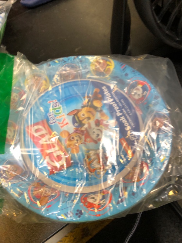 Photo 1 of Glad for Kids Paw Patrol Round Disposable Paper Plates, Core Pups Blue - Heavy Duty, Soak Proof, Microwavable Plates for Everyday Use, 8.5 Inch, 20 Count