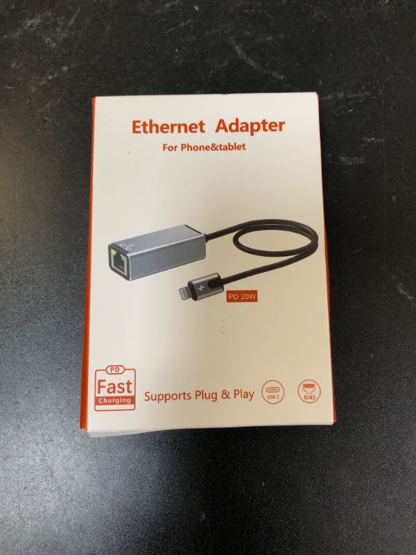 Photo 1 of Lightning to Ethernet Adapter for iPhone,[Apple MFi Certified] 1.6ft RJ45 Ethernet LAN Network Adapter with 8Pin Compatible for iPhone 14/13/12/11/XS/XR/8/7/6/iPad/iPod,Plug and Play,Support 100Mbps