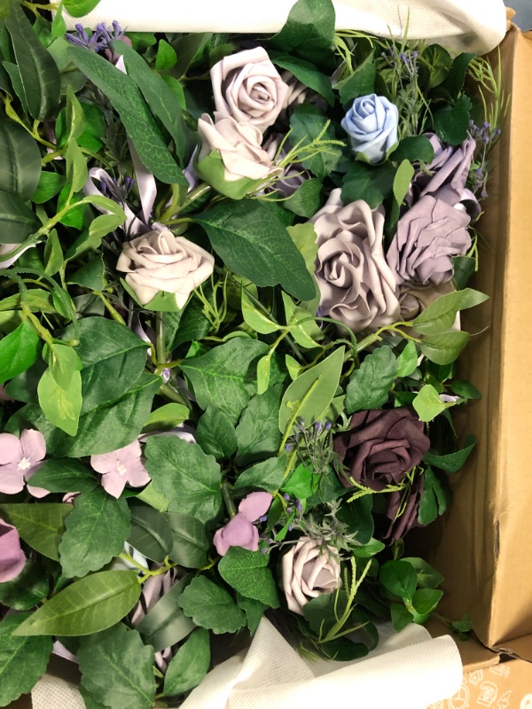 Photo 1 of Ling's moment 10pcs Wedding Chair Decorations Aisle Floral Swag Artificial Pew Flowers Hanging Provence Blue & Purple for Ceremony Reception Church Rose Floral Faux Arrangement Party Outdoor Decor