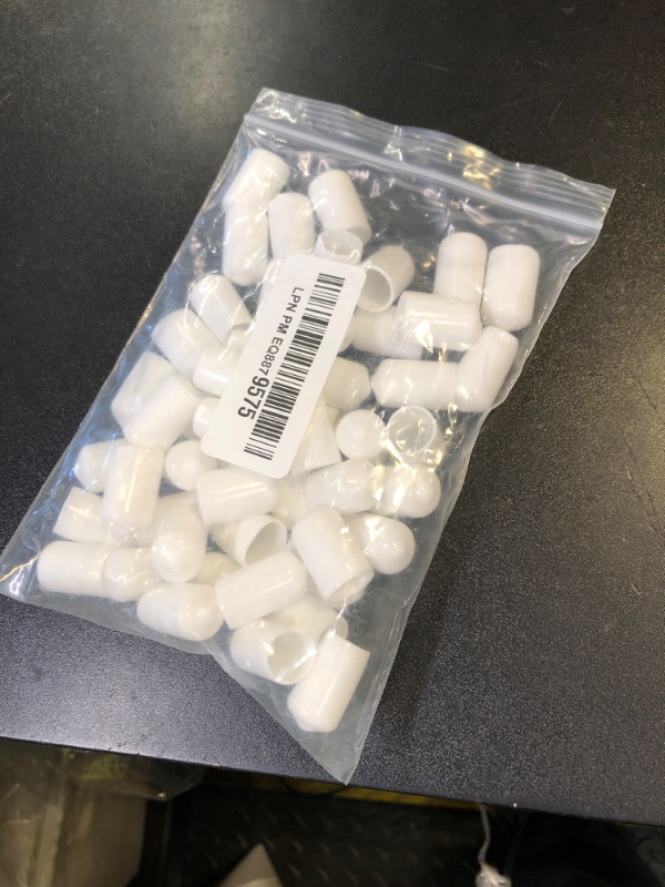 Photo 1 of Qjaiune 50pcs Rubber End Caps 1/2 Inch / 12mm Screw Thread Protector Caps, White Vinyl Screw Caps Rubber Dust Cover, Flexible Bolt Covers Caps Rubber Rod Cap for Threaded Screw Metal Tube