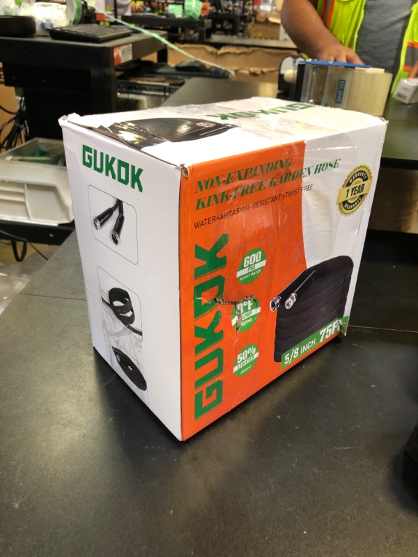 Photo 1 of GUKOK Garden Hose, Lightweight, Ultra Flexible, Durable, Kink-Free Garden Hose, RV, Marine and Camper Hose (75 FT)
