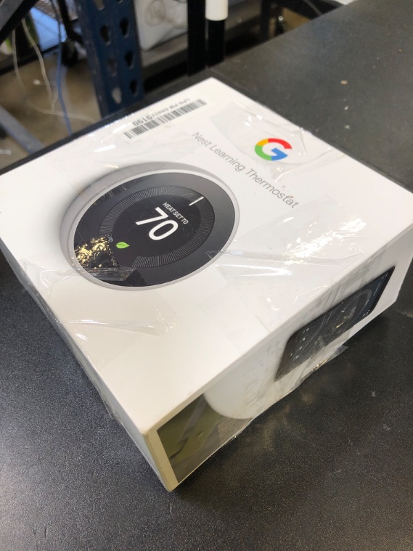 Photo 1 of Google Nest Learning Thermostat - 3rd Gen (2015) - Programmable Smart Thermostat for Home - Works with Alexa - Stainless Steel