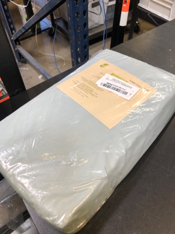 Photo 1 of LANE LINEN Twin XL Fitted Sheets, 100% Organic Cotton 2-Piece Set (1 Fitted Sheet, 1 Pillowcase), Percale Weave, Soft, Breathable, Fits Mattress Upto 15" Deep - Cool Blue (No Flat Sheet)