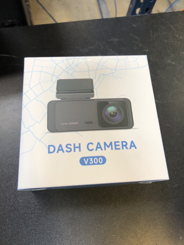 Photo 1 of Dash Cam 1296P Front Dashcam, V300 WiFi Dash Camera for Cars with App, Night Vision, Mini Hidden Single Car Camera, Loop Recording, 24H Parking Mode, Support 256GB Max, Black