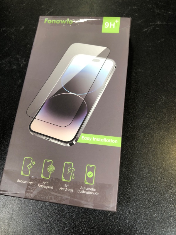 Photo 1 of Fonowlo 3 Pack Screen Protector for iPhone 15 Pro [6.1 Inch] with Auto-Alignment Kit, Auto Dust,9H+ Military Grade Shatterproof, iPhone15 Pro Tempered Glass film,HD Clear,Case Friendly