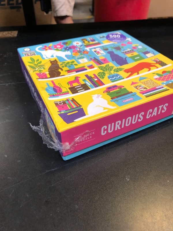 Photo 1 of Galison Curious Cats 500 Piece Puzzle from Galison - Bright and Colorful Illustrations of Feline Pranksters, Perfect for The Whole Family to Enjoy Together, 20" x 20", Great Gift Idea